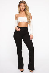 Valentina High Rise Flare Jeans - Black Ins Street